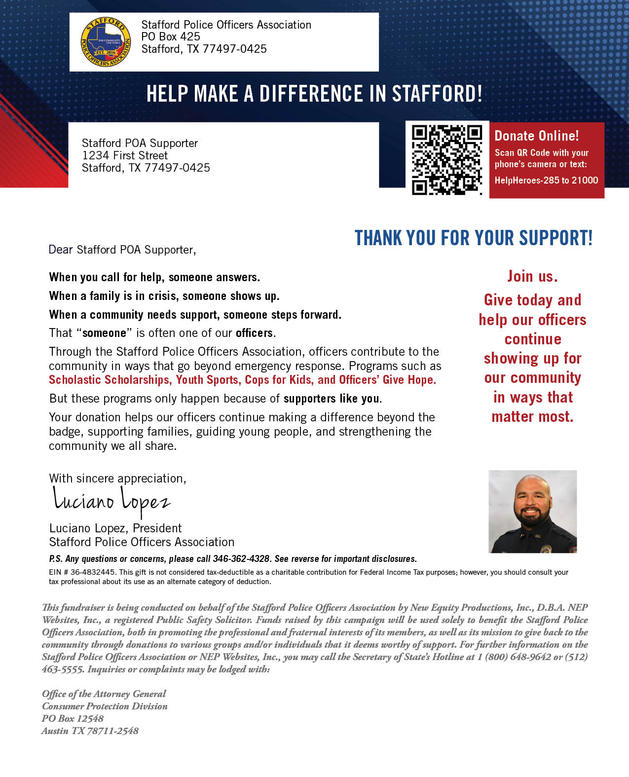Donation Letter